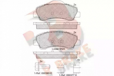 R BRAKE rb2131067 -  Комплект тормозных колодок, дисковый тормоз